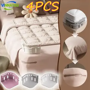 Vinnatsu 4Pcs Bed Sheet Corner Tightener Clips Jepitan Sprei Anti Selip SELIP Bed Sheet Fixed Grippers Bed Sheet Holder Corner Gripper
