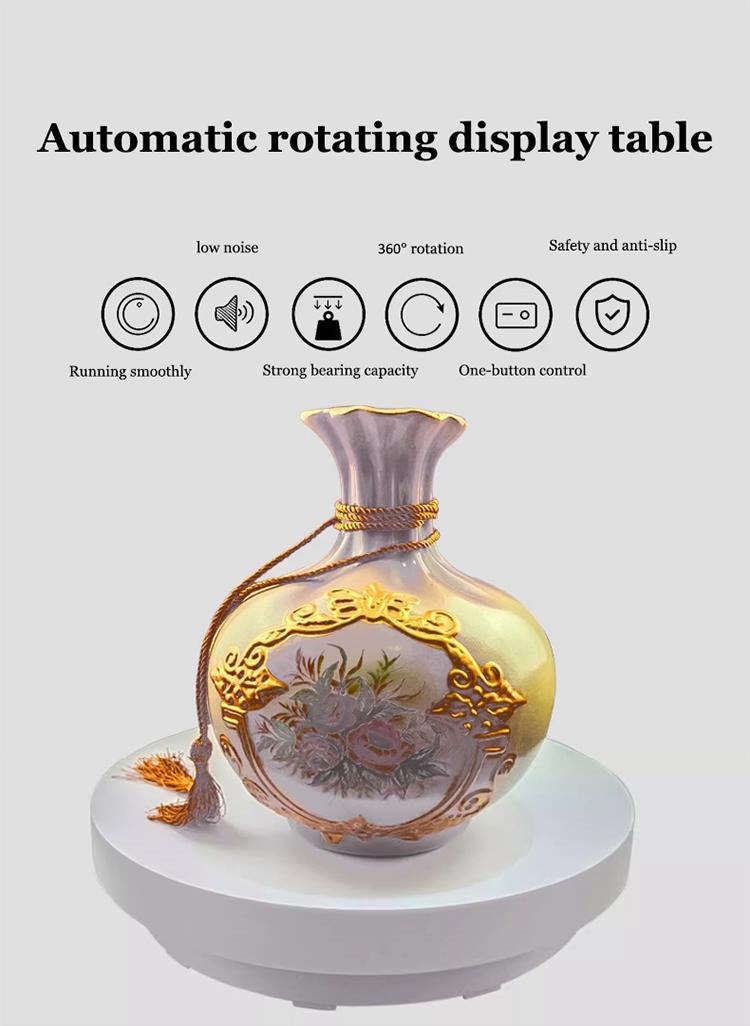 Product Introduction of Rotating display stand 360° rotating cabinet USB Portable Electric adjustable speed 14+20cm 30cm 15
