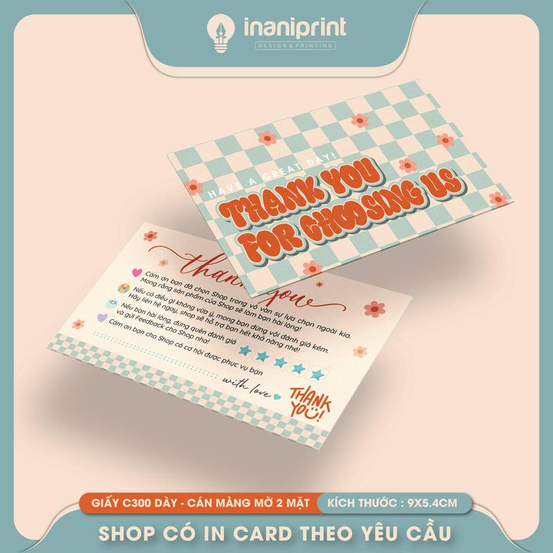 Card Cám Ơn Thiệp Cám Ơn Giấy Cám ơn - CARO XANH