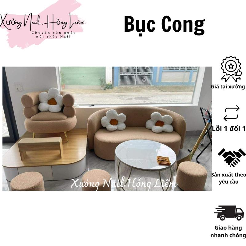 Bục Nail đơn cong gỗ mdf phủ melamin [Xưởng Nail Hồng Liêm] Vững chắc Ngăn kéo Đã lắp ráp 1