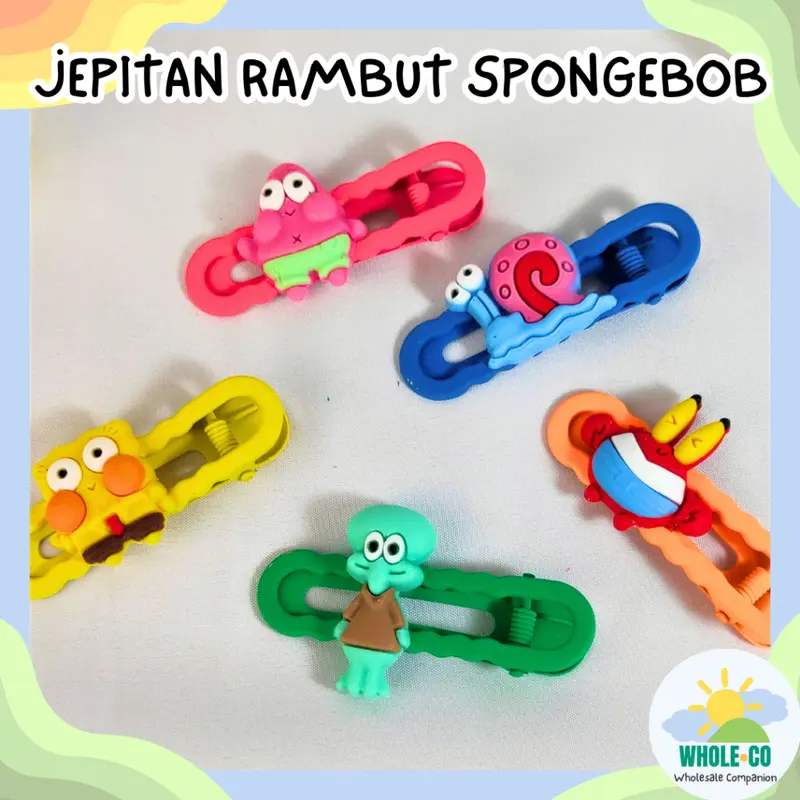 Jepitan Rambut Sponge Bob Squidward Patrick Lucu unik Imut Termurah Grosir COD 1