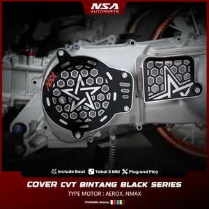COVER CVT BINTANG BLACK SERIES YAMAHA AEROX NMAX TUTUP CVT AEROX NMAX BINTANG CVT AEROX NMAX NSA