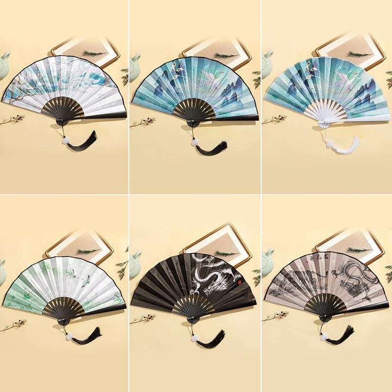 Product Introduction of Quạt Gấp, Phong Cách Trung Quốc Và Nhật Bản Mới, Chuôi Gỗ, Quạt Khiêu Vũ Cổ Điển Tua Rua Thanh Lịch, Quạt Nữ, Quà Tặng Thủ Công Nghệ Thuật Tiệc Tùng, Bộ Trang Trí Nhà Cửa 13