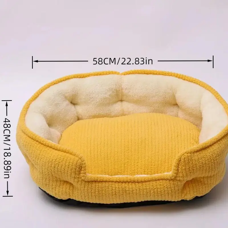 Soft Comfortable Pet Bed, Rectangle Design Pet Mat with Non-slip Bottom, Warm & Easy To Clean Pet Bed for Medium & Small Cats Dogs 2