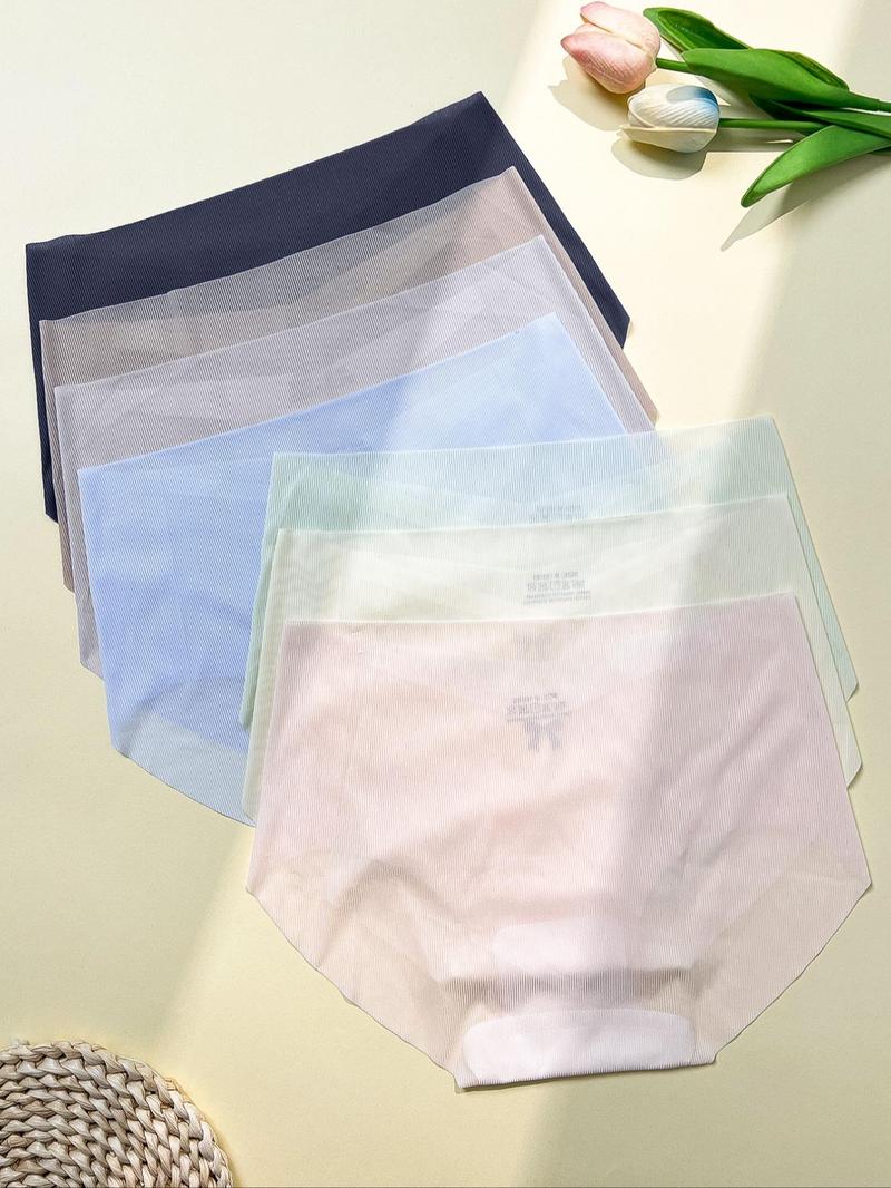 Product Introduction of Women's Bowknot Print Seamless Ice Silk Panty, Breathable Comfy Knicker for Daily Wear, Underwear for All Seasons 6