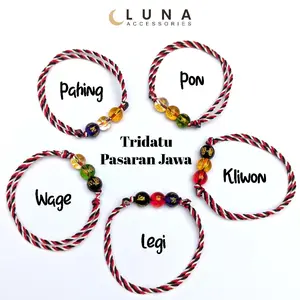 Gelang Tridatu Tibet Hari Pasaran Jawa Exclusive dengan panduan pemakaiannya |Gelang Pon Wage Kliwon Legi Pahing Bracelet Weton Kelahiran Batu Cakra tibet TALI TEBAL 2MM||FREE KURA KURA REJEKI