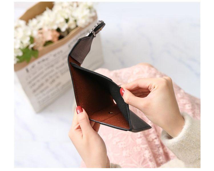 Product Introduction of Ví ngắn phong cách Hàn Quốc, dành cho phụ nữ, có thể gập lại, ví đựng tiền Xu, thiết kế đơn giản và dễ thương, kích thước nhỏ, nhiều khe cắm thẻ, thích hợp cho sinh viên nữ, 1777 Đánh giá tích cực 8