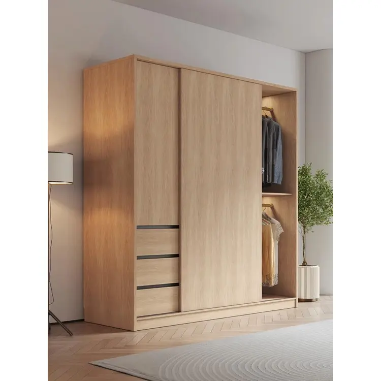 Simple Sliding Door Wardrobe Home Bedroom Small Apartment Cabinet Rental Room Rental Wardrobe
