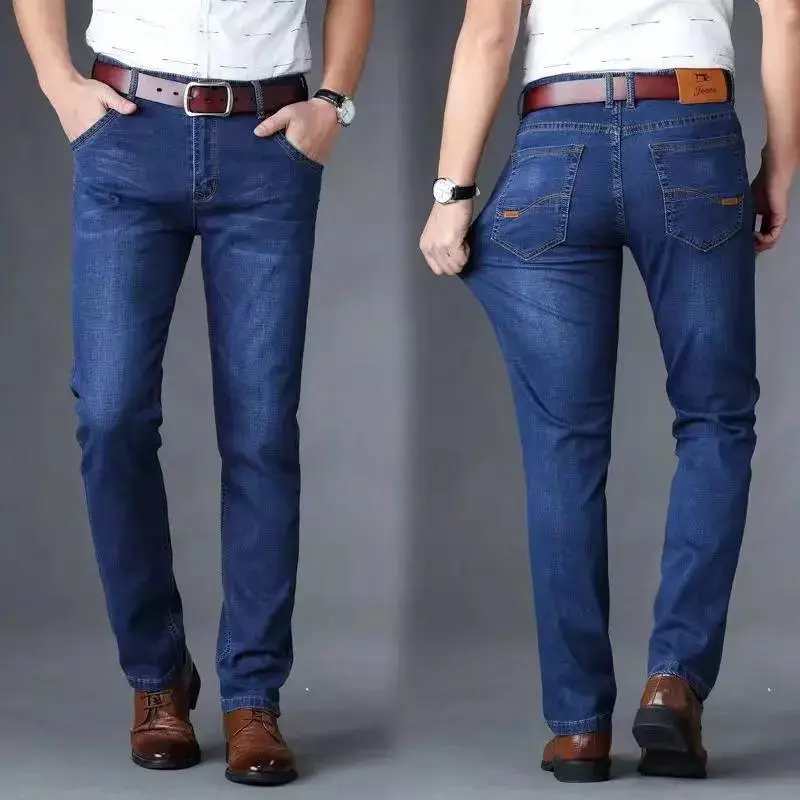 Men's Jeans, Slim Straight Stretch Jeans Loose and Comfortable Size 28-40 Menswear Lingerie Trouser Pants