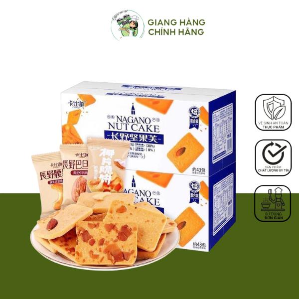 [Lẻ 1 hộp].   Bánh quy giòn hạnh nhân mix hạt dinh dưỡng thùng 40-43 cái siêu ngon _tongkhominhnguyen (mua 2 thùng tặng 500g bánh mochi).