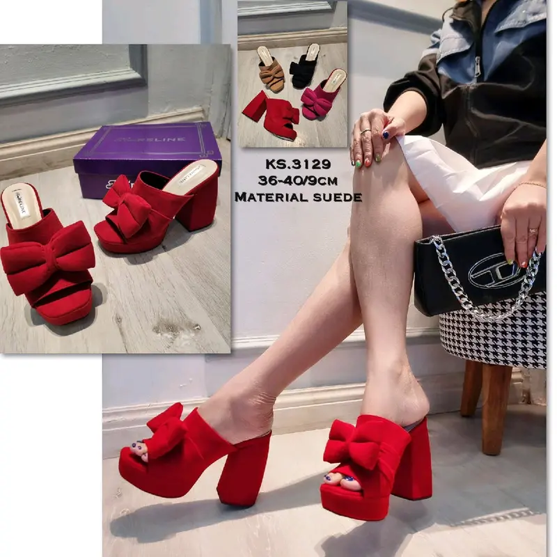 KS.3129 heels pita hak lebar 9cm Shoes 1