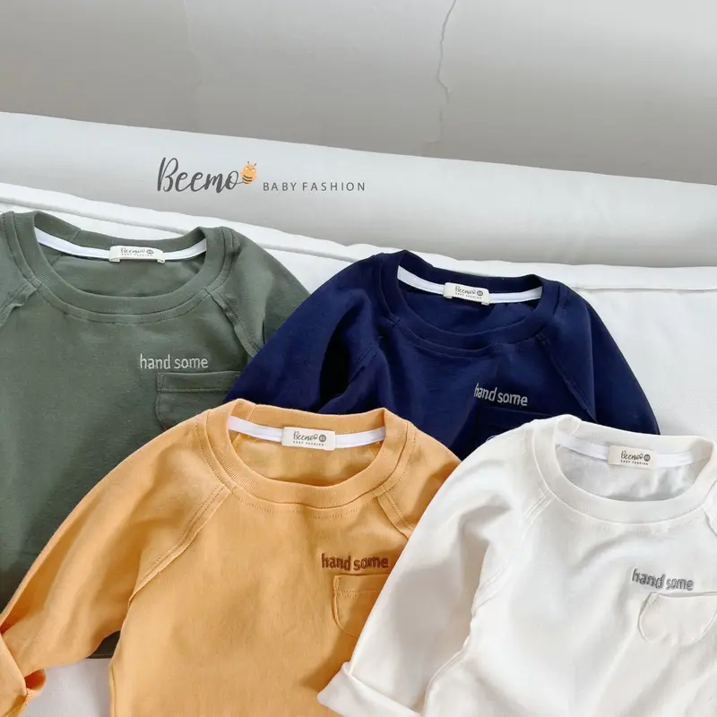 Áo thun cotton bé trai dài tay 3