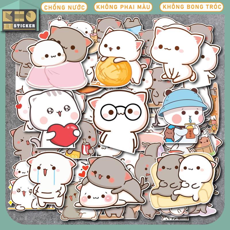 Combo 50 Sticker Meo Chipi chống nước sticker dán laptop, điện thoại, đàn guitar, mũ bảo hiểm, vali. MSP: ST117