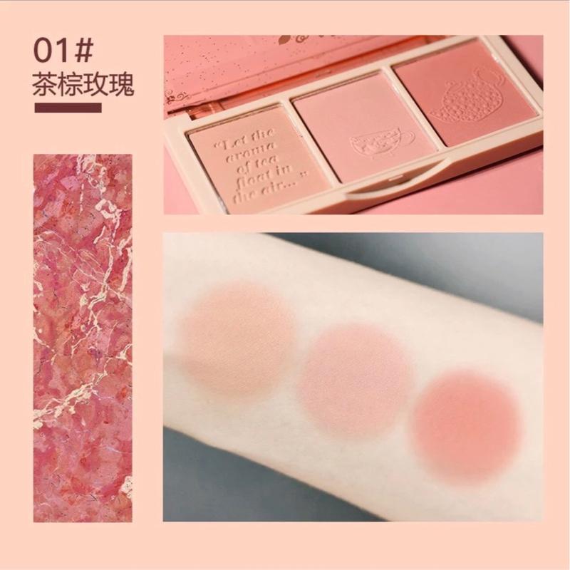 Bảng phấn má hồng 3 ô HOLDLIVE SONBT Cosmetic Mỹ Phẩm Nữ Trang Điểm 6