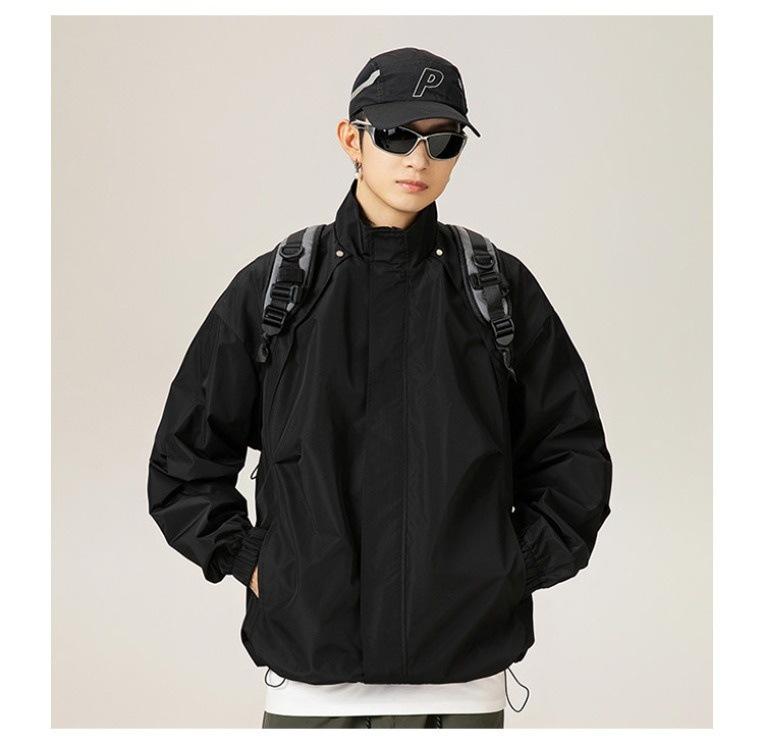 Product Introduction of Japanese Waterproof Pleated Design Men's Jacket - Autumn Casual Loose Fit Unisex Streetwear Workwear Windbreaker Coat (Trendy & Versatile) 10