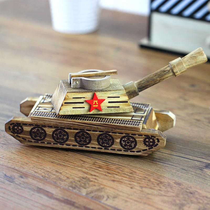 【Wooden tank】Simulation Military Model Tank Crafts Wooden Toys 0