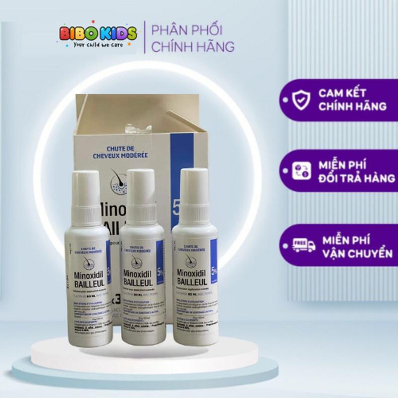 Mọc tóc Minoxidil 2% 5% Bailleul Pháp - 3 chai x 60ml