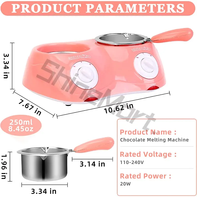 Nồi nấu chảy sô cô la điện, Kích thước nhỏ, Đài phun nước Fondue sô cô la, Máy làm ấm, Thích hợp cho sô cô la sữa 7
