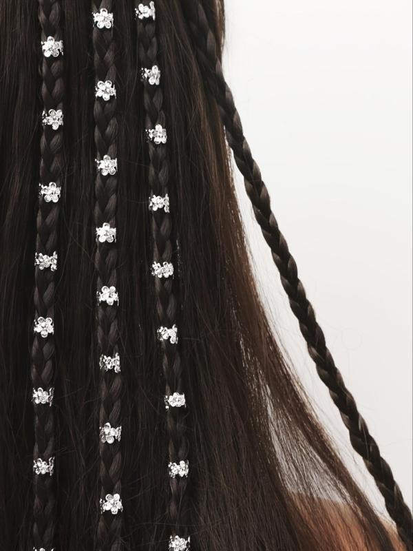 Vintage Flower Decorative Hair Rings, 40pcs/set Fashionable Hair Accessories for Women & Girls, Trendy All-match & Exquisite Hair Accessories for Daily Hairstyle Decoration 4