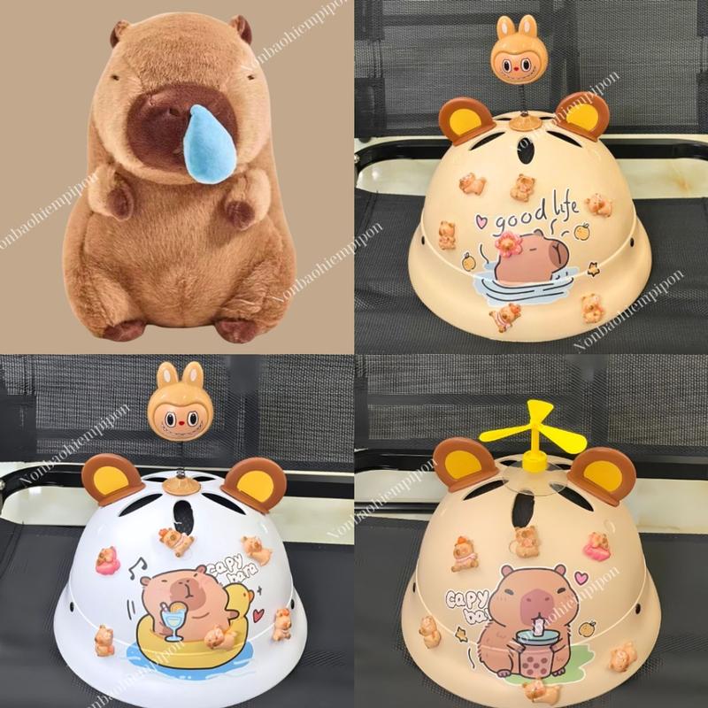 Nón bảo hiểm vành tròn Capybara , Labubu CÓ MÚT XỐP an toàn 2 size trẻ em và người lớn bảo hành 12 tháng chính hãng Lota