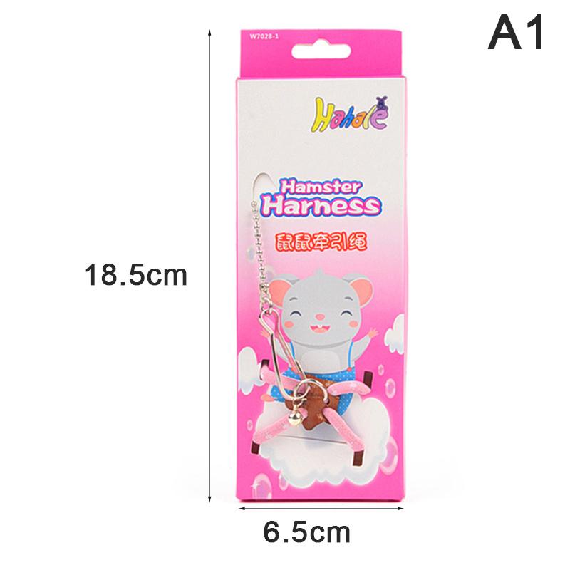New Adjustable Hamster Harness With Bells Mini Pet Adjust Harness Leash Collar 7
