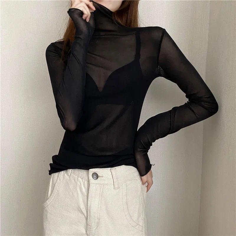 Product Introduction of Áo Thun Nữ, Áo Dài Tay, Xuyên Thấu Đối, 1 Chiếc Top Women 16