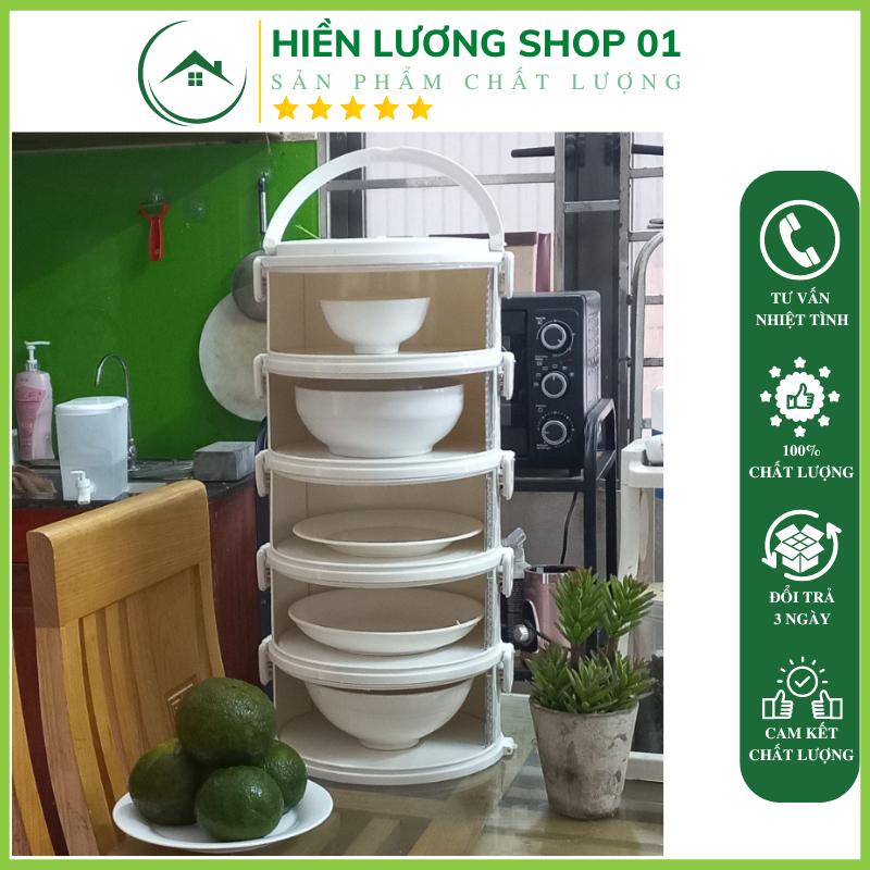 (tặng kèm 10 đỗi đũa) Lồng bàn 5 tầng cao cấp chống bụi bẩn côn trùng có lỗ thoáng khí và quai xách tiện dụng