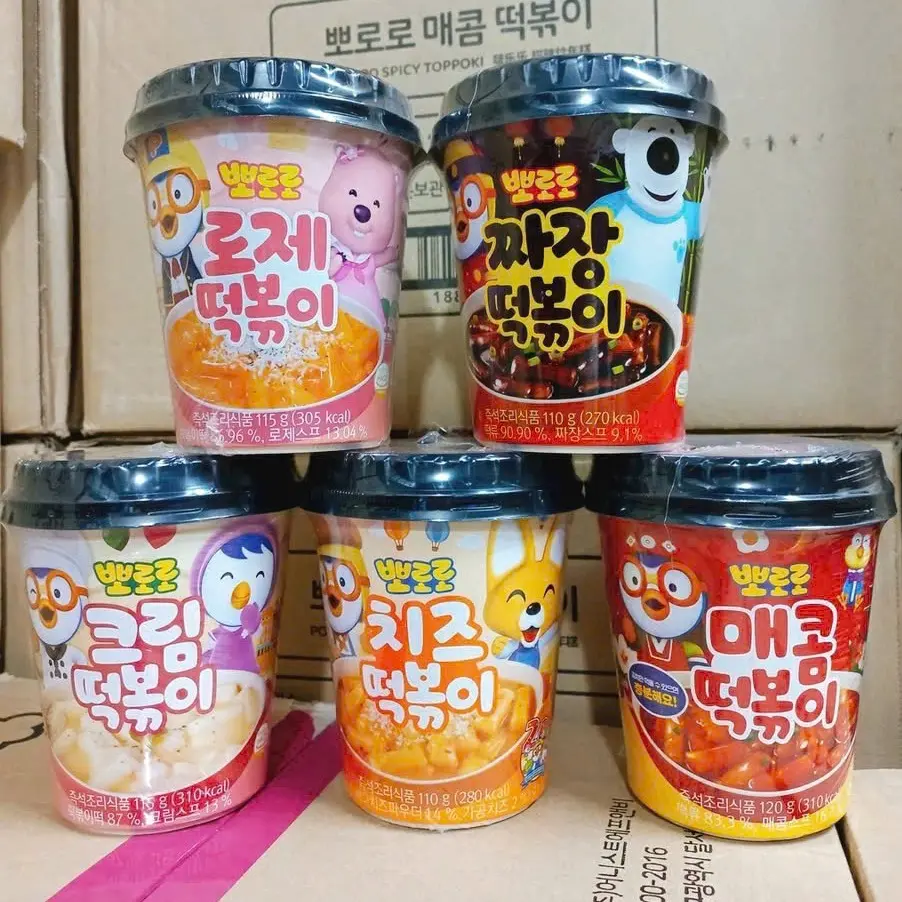 [Sẵn 5 Vị - Thơm Ngon] Bánh Gạo Tokbokki Pororo Hàn Quốc Vị Phomai-Sốt cay- Phomai tỏi - Sốt KemCanabonara- Tương Đen