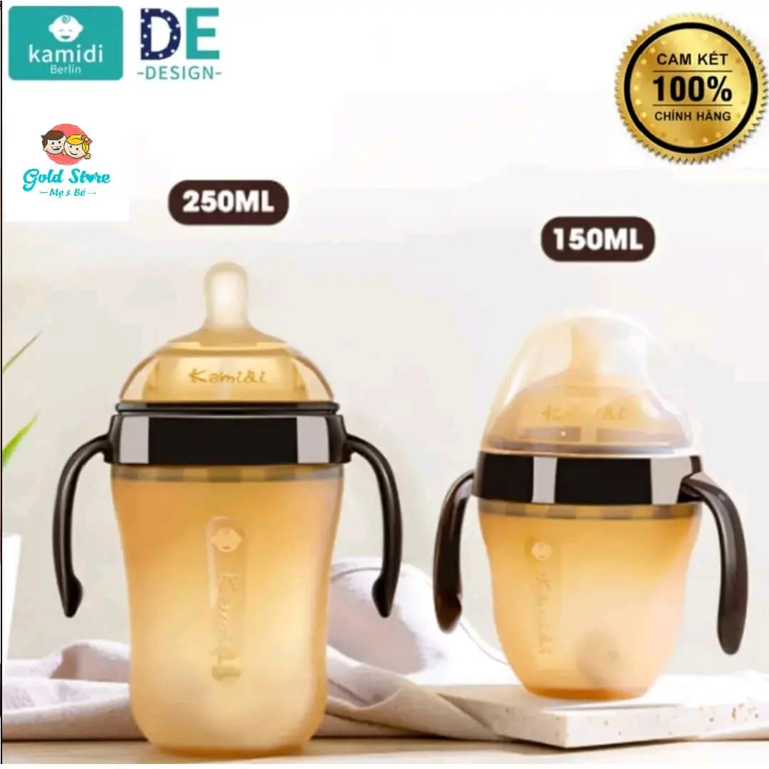 BÌNH SỮA KAMIDI SILICON  NÂU CHÍNH HÃNG CHỐNG SẶC CHỐNG TRÀN 150ML và 250ML