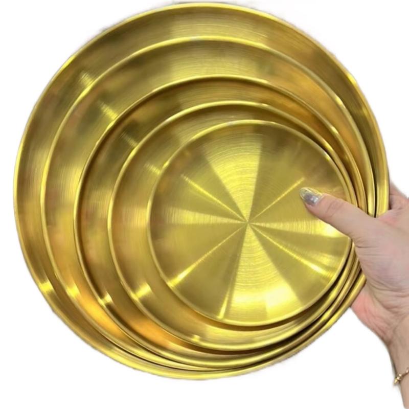 Sét 5 Dĩa  Mạ Vàng Trang Trí Siêu Sang Chảnh Combo 5 Chiéc Dĩa đựng Trái Cây [5 size 14,17,20,23,26cm]