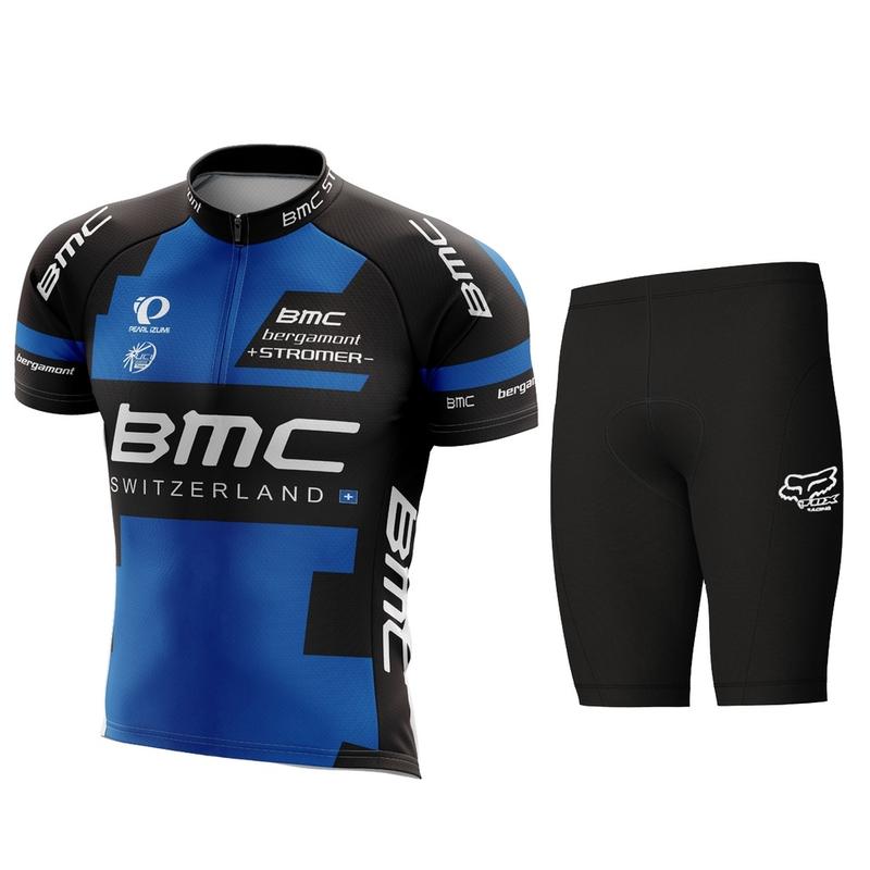 Setelan Kaos Jersey Sepeda dan Celana Sepeda Set BMC MTB Roadbike Unisex 3
