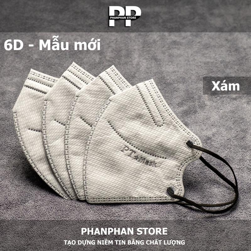 Combo 200c Khẩu trang 6D Pt Mask 4 lớp, size cho mặt nhỏ từ 45-55kg - Che phủ tốt, chống bụi mịn, khẩu trang chống nắng tia uv Phụ Kiện Che Mặt Accessories Nam