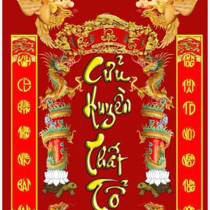 Tranh Tráng Gương Cửu Huyền Thất Tổ Treo Phòng Thờ – Thiết Kế Trang Nghiêm – Tặng Kèm Đinh Treo - Xưởng Tranh Mộc Trà