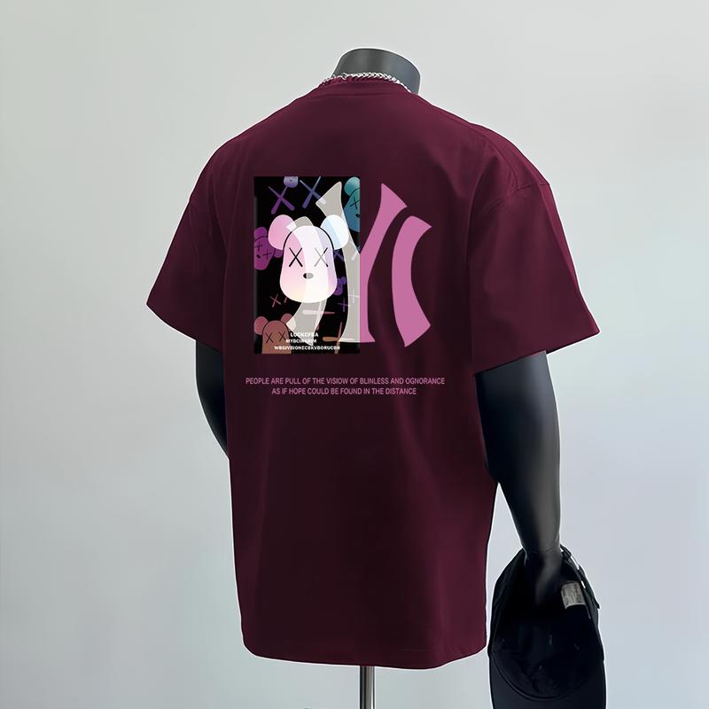 Áo Thun Cotton Nguyên Chất, Chịu Lực, Thương Hiệu Hợp Xu Hướng Mỹ, ngắn Tay, Dành Cho Nam, In Hình, Dáng Rộng Vừa Vặn, Thường Ngày, Cổ Tròn, Thích Hợp Cho Mùa Hè, Áo Sơ Mi Nam