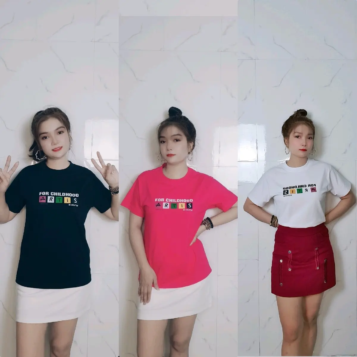 Áo Thun Nữ (QN89)Fom Unisex vừa + Rộng Coton Thái co giãn bốn chiều mềm mịn mát thấm hút mồ hôi tốt phù hợp mặt mùa nắng nóng hiện nay Trẻ trung cá tính Menswear Women Top