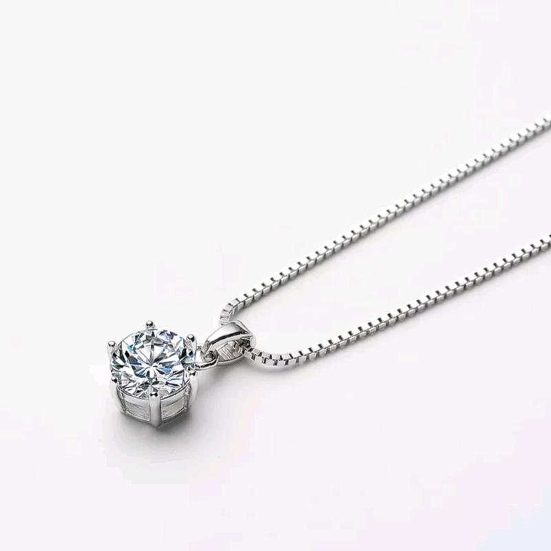 TITANIUM WANITA LIONTIN SILVER ANTI KARAT kalung permata Aksesoris Elegan Hadiah Stainless 0