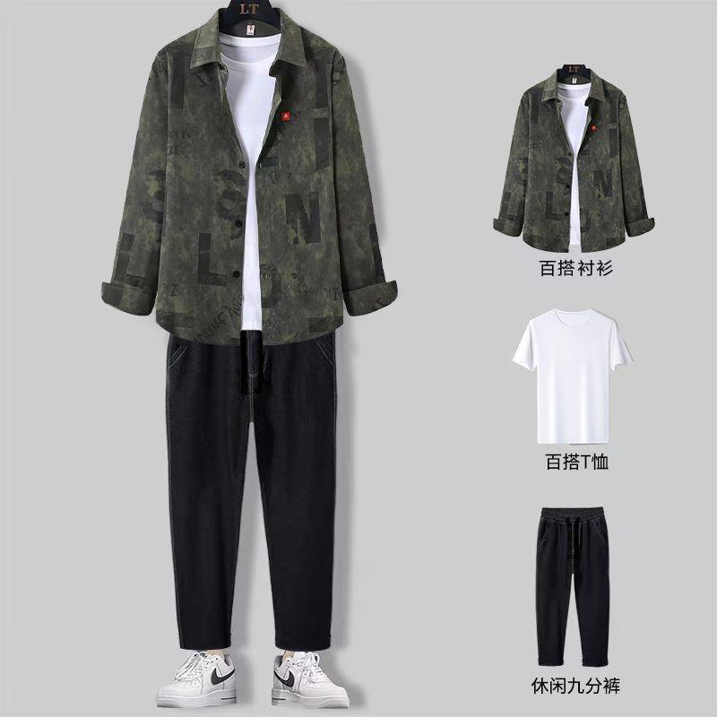 Bộ Đồ Thường Ngày Cho Nam, Hợp Xu hướng, Phong Cách Hàn Quốc, Đẹp Trai, Phù Hợp, Bộ Đồ Ba Mảnh, Thích Hợp Cho Mùa Xuân Và Mùa Thu, Hàng Mới Về Năm 2024 2