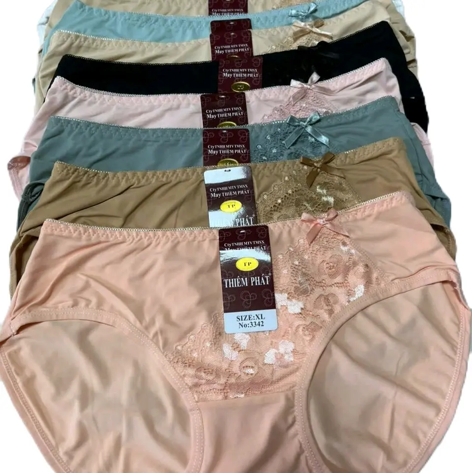 combo 10-5 quần lót nữ thun lạnh phối ren chất mềm mịn thoáng mát thấm hút mồ hôi(45-80kg) vừa