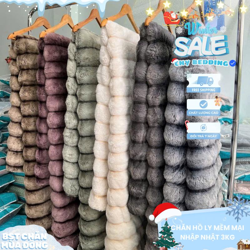 Chăn Thu Đông Hồ Ly Xuất Nhập Nhật Họa Tiết Sóng 3D Cao Cấp Siêu Ấm Siêu Mềm Nặng 3kg Rộng 2mx2m3 CNYbedding