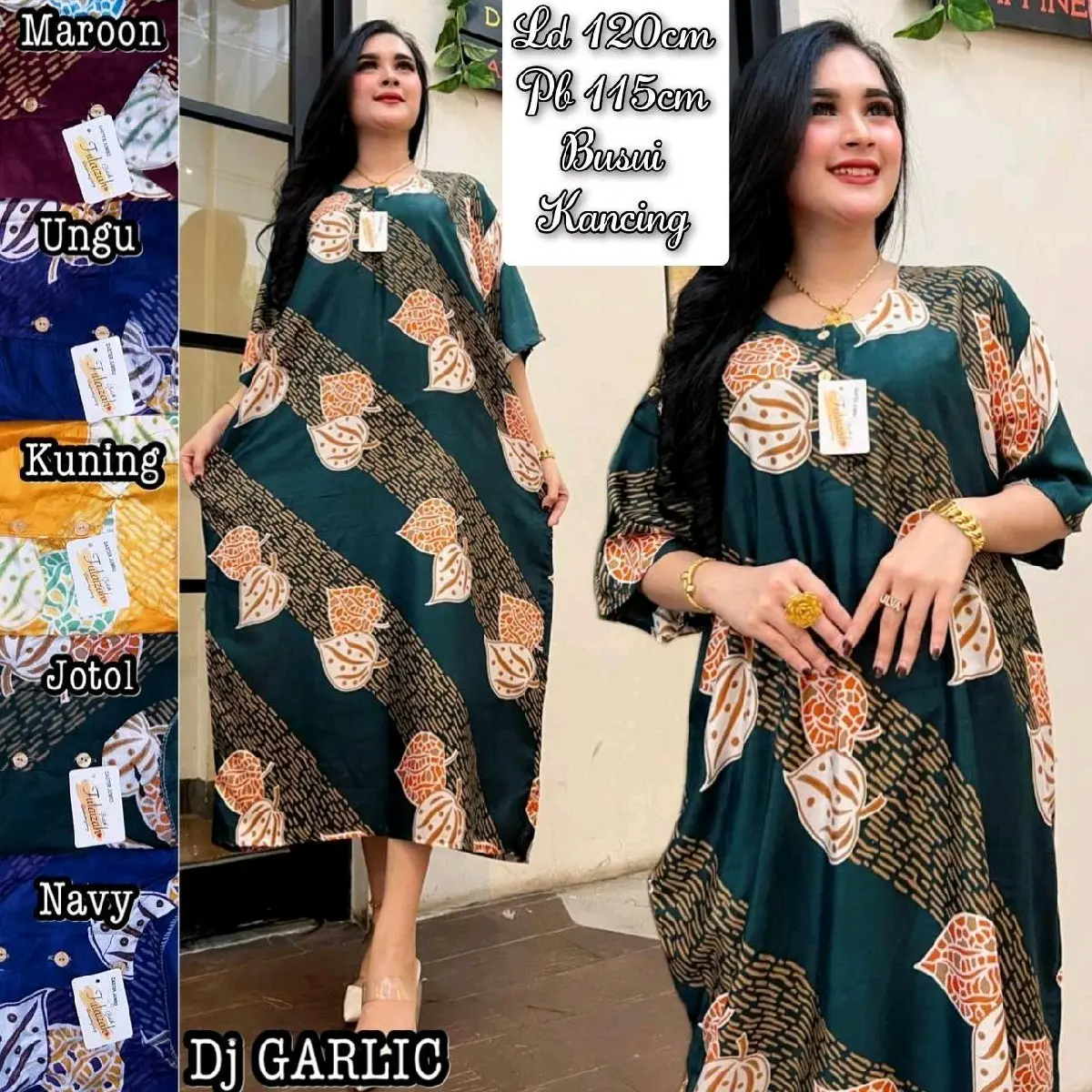 Daster Jumbo Busui Garlic / Kancing Depan Nyaman Bumil Wanita