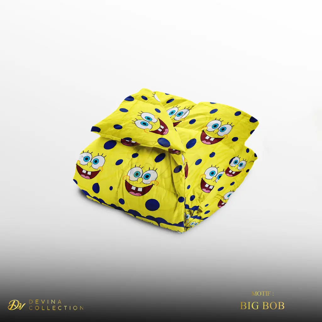 Devina Collection Bedcover Only Motif Anak Spongebob Free Tas  Ukuran King 180x200 (210x220)