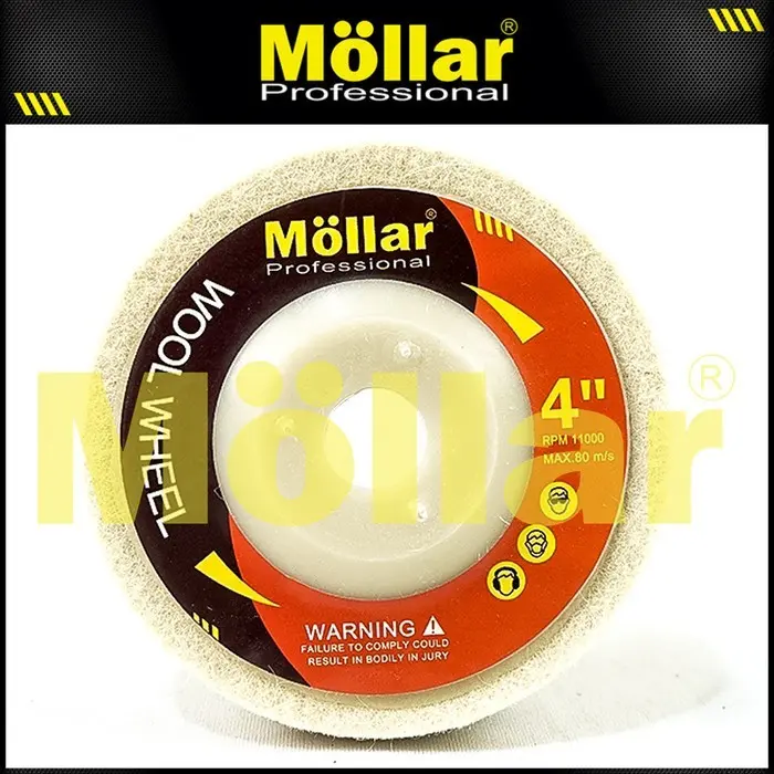 MOLLAR Wool Wheel Polish Mata Gerinda Poles 4" Besi Stainless Steel / Obi Teknik