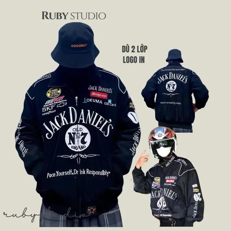 ÁO KHOÁC JACK DANIELS DÙ 2 ÁO IN LỤA 0