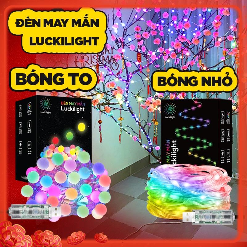 Đèn Tết Luckilight, led đuổi fairylight 16 triệu màu dài 5 10 15 mét nháy theo nhạc decor trang trí noel, lễ tết, sinh nhật, điều khiển qua app điện thoại và remote