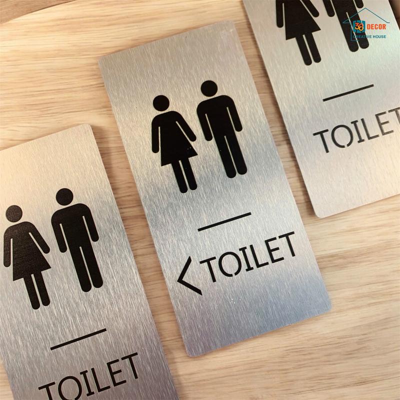 Bảng Alu WC - Bảng toilet Alu decor dán tường trang trí cửa nhà vệ sinh nam nữ