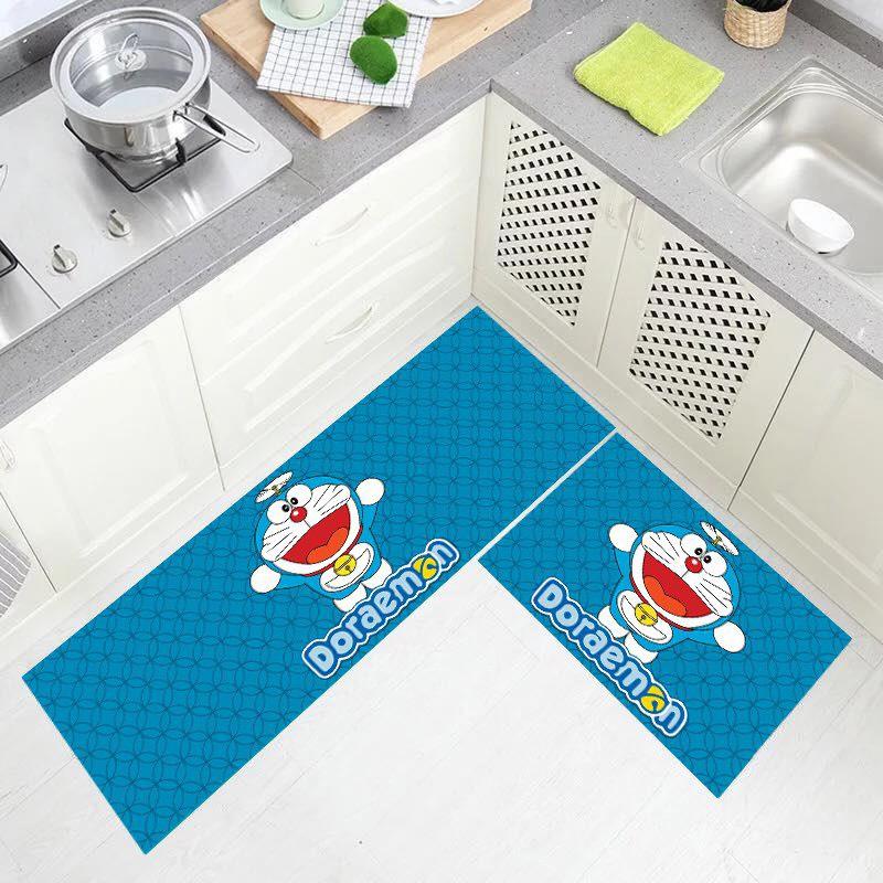 Bộ 2 tấm thảm bếp hàng loại 1 trải sàn thấm hút tốt - thảm chân chống trượt decor nhà cửa + TẶNG 1 móc treo quần áo 9 ô (như hình ảnh)