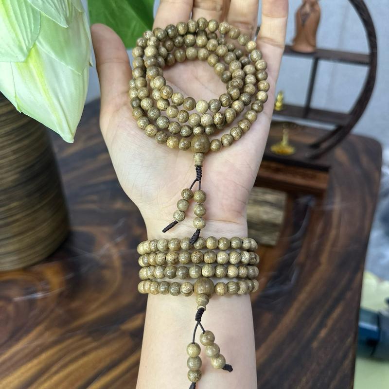 Vòng tay-  Chuỗi 108 hạt trầm hương tốc vườn Loại 1 , hàng mộc không keo sáp-  thơm nhẹ Hoa Phụ Kiện
