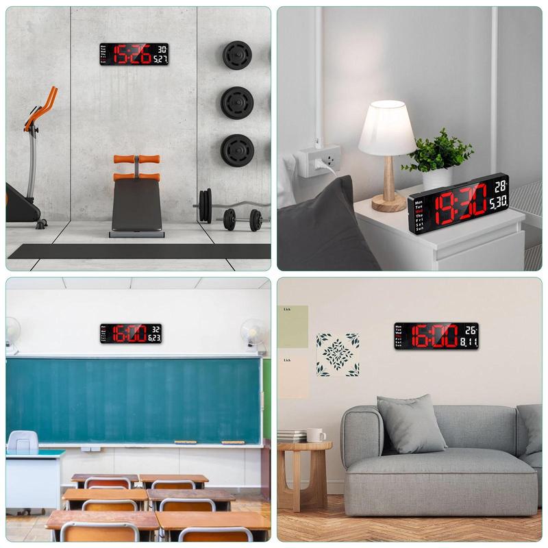 Multifunctional LED Electronic Clock, 1 Count Battery Powered Digital Clock with Remote Control, Home Decor Supplies for Living Room Bedroom 6