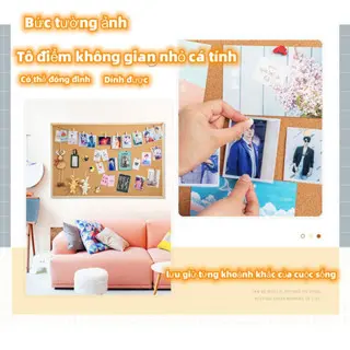 Khung ảnh trang trí tường, bảng tin bằng gỗ, ghim ảnh, móc treo chìa khóa, bảng nút chai, móc treo tranh, bảng tin nút chai, gửi đinh 6