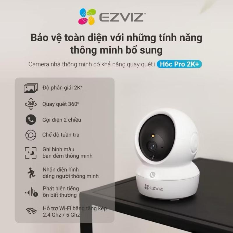 Camera an ninh wifi EZVIZ C6N H6C Pro 4MP (2K) 3MP Full HD 1080p xoay 360 độ. 2
